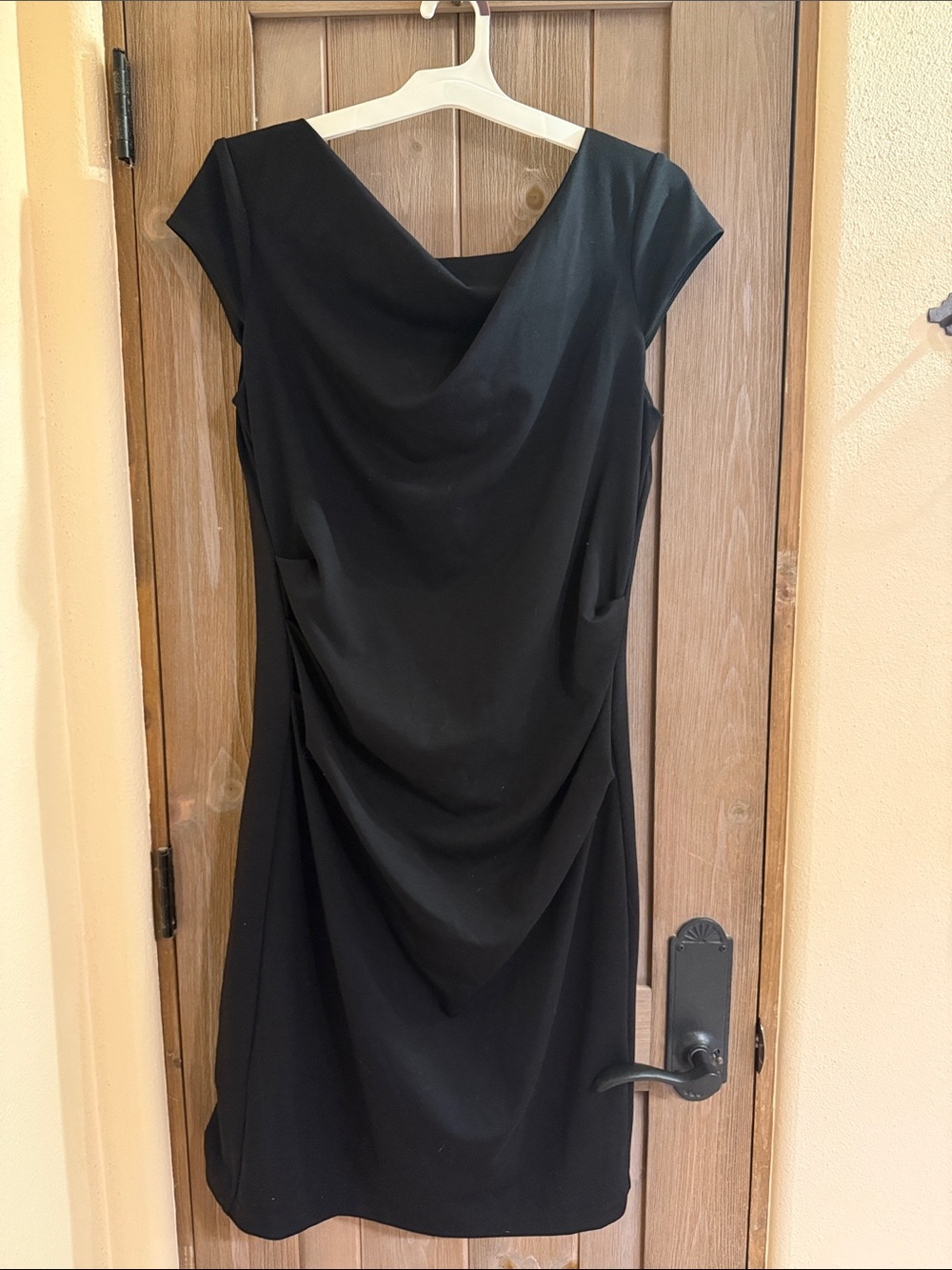 White House Black Market Elegant Black Draped Women’s Dress